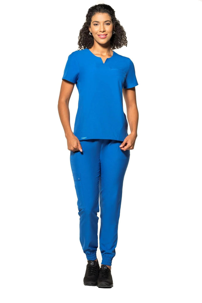 Comfy Master – Sierra Saks Mavi Kadın Kargo Jogger Medikal Üniforma Tek Alt - Comfy Master Outlet