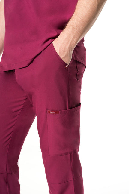Comfy Master – Cosmo Vişne Erkek Tek Kargo Pantolon Medikal Üniforma - Comfy Master Outlet