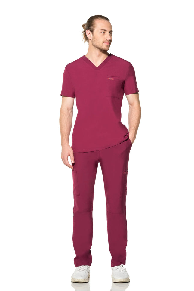 Comfy Master – Cosmo Vişne Erkek Tek Kargo Pantolon Medikal Üniforma - Comfy Master Outlet