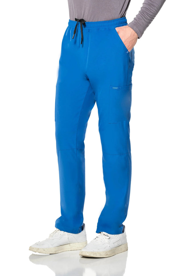 Comfy Master – Cosmo Saks Mavi Erkek Tek Kargo Pantolon Medikal Üniforma - Comfy Master Outlet