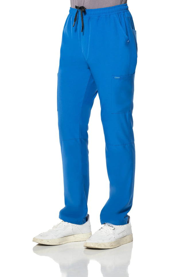 Comfy Master – Cosmo Saks Mavi Erkek Tek Kargo Pantolon Medikal Üniforma - Comfy Master Outlet