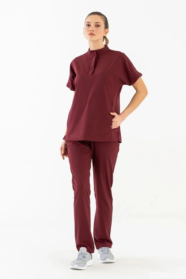 Asia Bordo Kadın Medikal Üniforma Tek Üst - Comfy Master