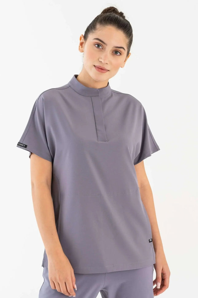 Asia Gri Kadın Medikal Üniforma Tek Üst - Comfy Master