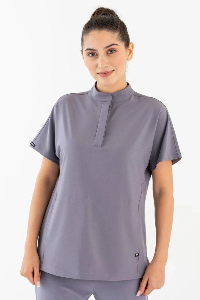 Asia Gri Kadın Medikal Üniforma Tek Üst - Comfy Master