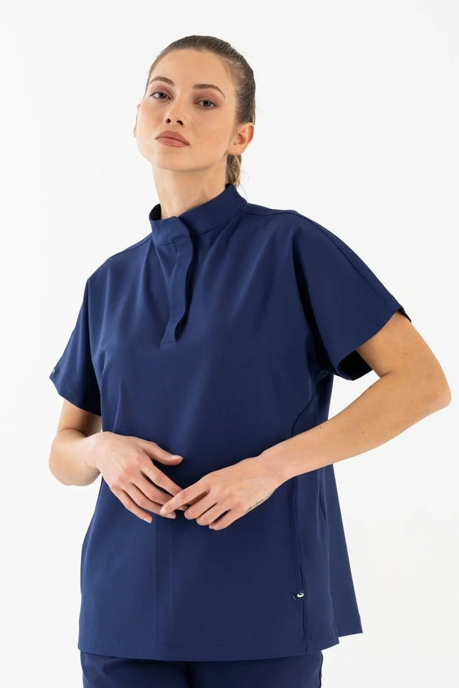 Asia Lacivert Kadın Medikal Üniforma Tek Üst - Comfy Master