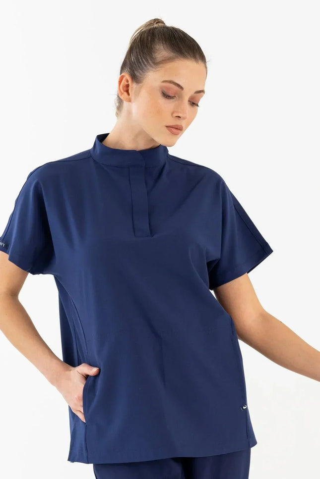 Asia Lacivert Kadın Medikal Üniforma Tek Üst - Comfy Master