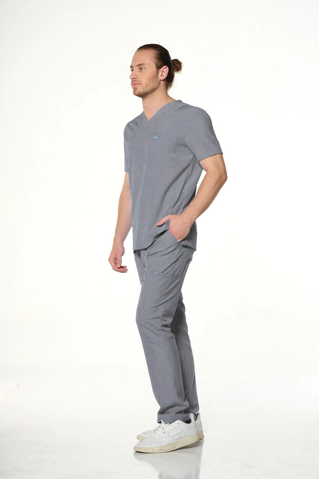 Comfy Master – Cosmo Gri Erkek Tek Kargo Pantolon Medikal Üniforma - Comfy Master Outlet