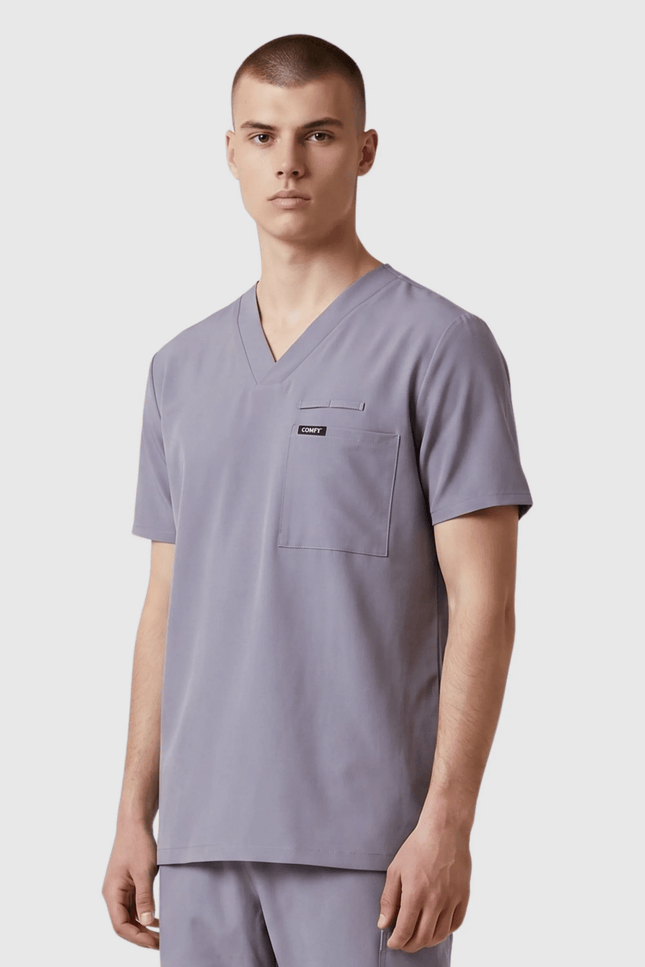 Astra Erkek Gri Erkek Medikal Üniforma Tek Üst - Comfy Master