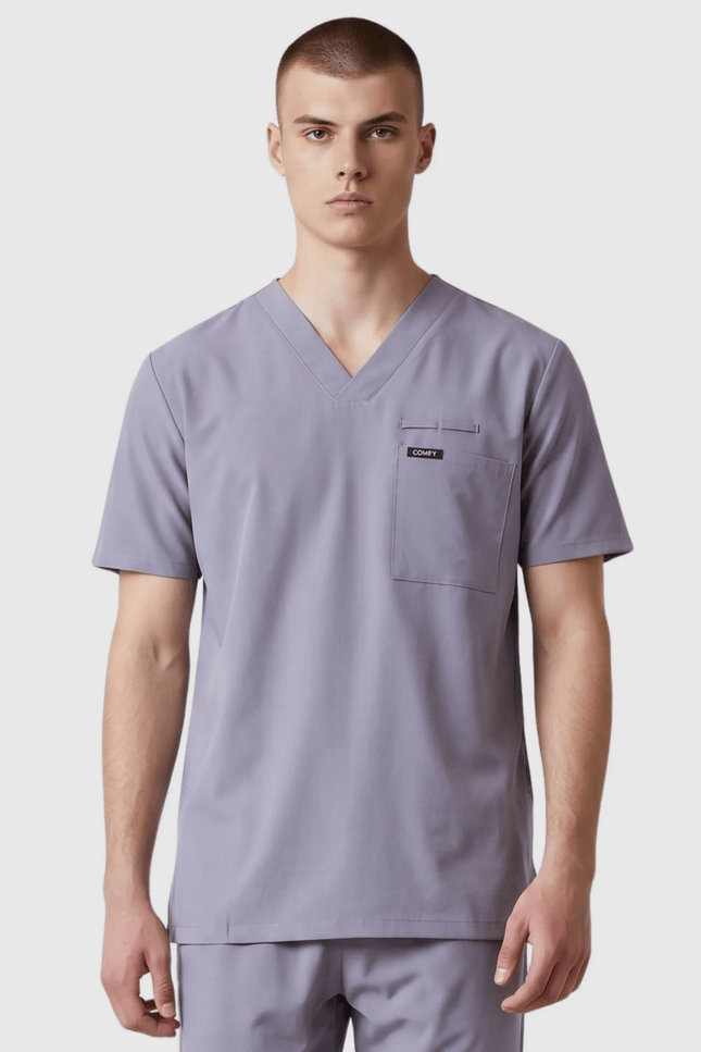 Astra Erkek Gri Erkek Medikal Üniforma Tek Üst - Comfy Master