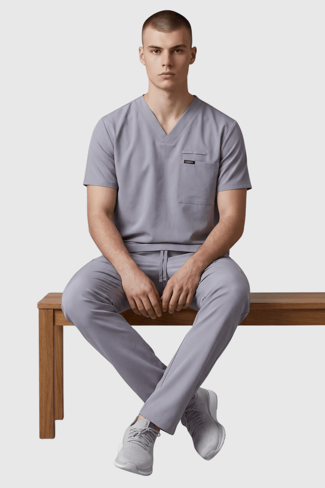 Astra Erkek Gri Erkek Medikal Üniforma Tek Üst - Comfy Master