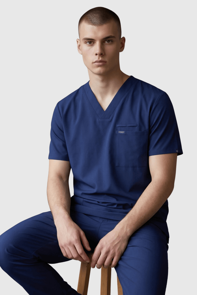 Astra Erkek Lacivert Erkek Medikal Üniforma Tek Üst - Comfy Master