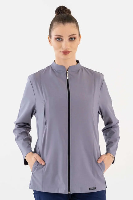 Audrey Kadın Regular Fit Tek Ceket Gri - Comfy Master