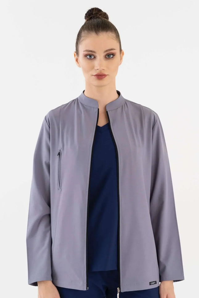 Audrey Kadın Regular Fit Tek Ceket Gri - Comfy Master