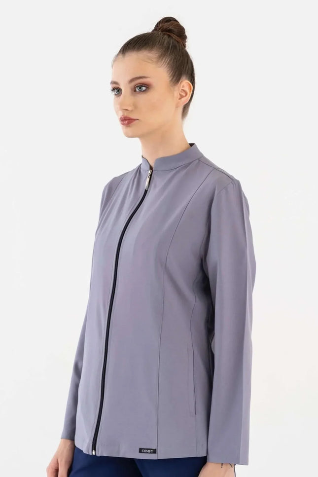 Audrey Kadın Regular Fit Tek Ceket Gri - Comfy Master