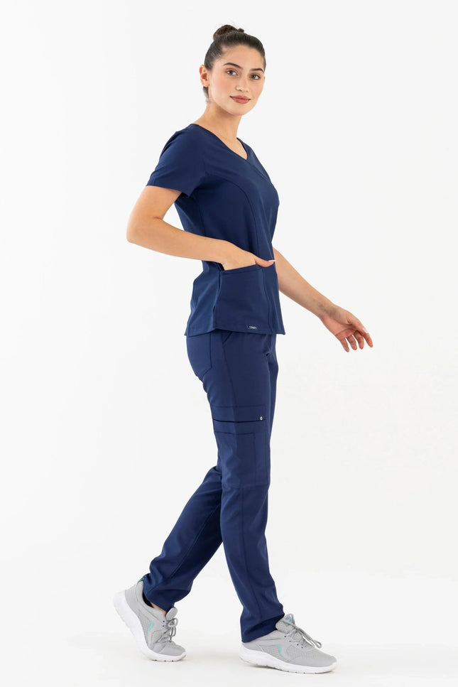 Aurora Lacivert Kadın Medikal Üniforma Tek Üst - Comfy Master