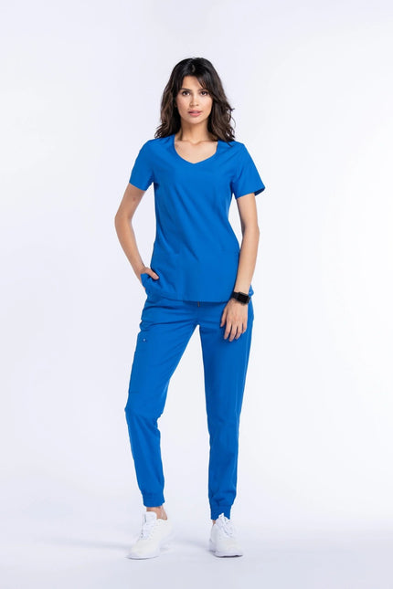 Aurora Saks Mavi Kadın Medikal Üniforma Tek Üst - Comfy Master