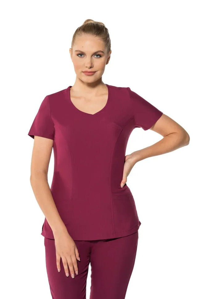 Aurora Vişne Kadın Medikal Üniforma Tek Üst - Comfy Master