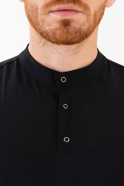 Comfy Master – Jericho Siyah Erkek Hakim Yaka Medikal Üniforma Tek Üst - Comfy Master Outlet