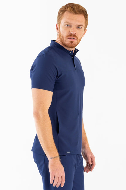 Comfy Master – Jericho Lacivert Erkek Hakim Yaka Medikal Üniforma Tek Üst - Comfy Master Outlet