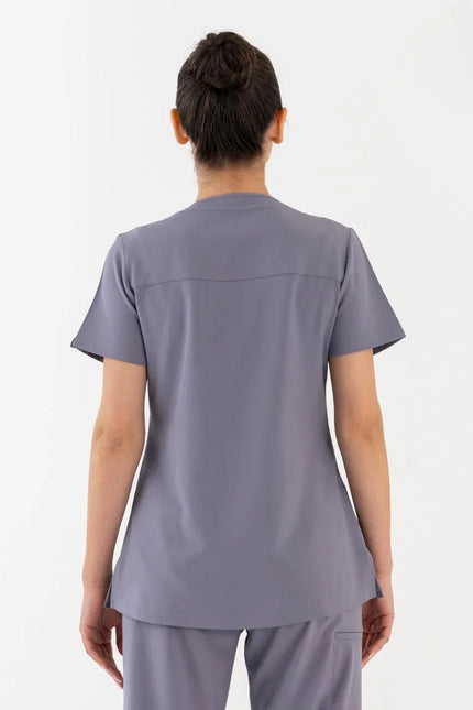 Comfy Master – Lui Gri Kadın Damla Yaka Medikal Üniforma Tek Üst - Comfy Master Outlet