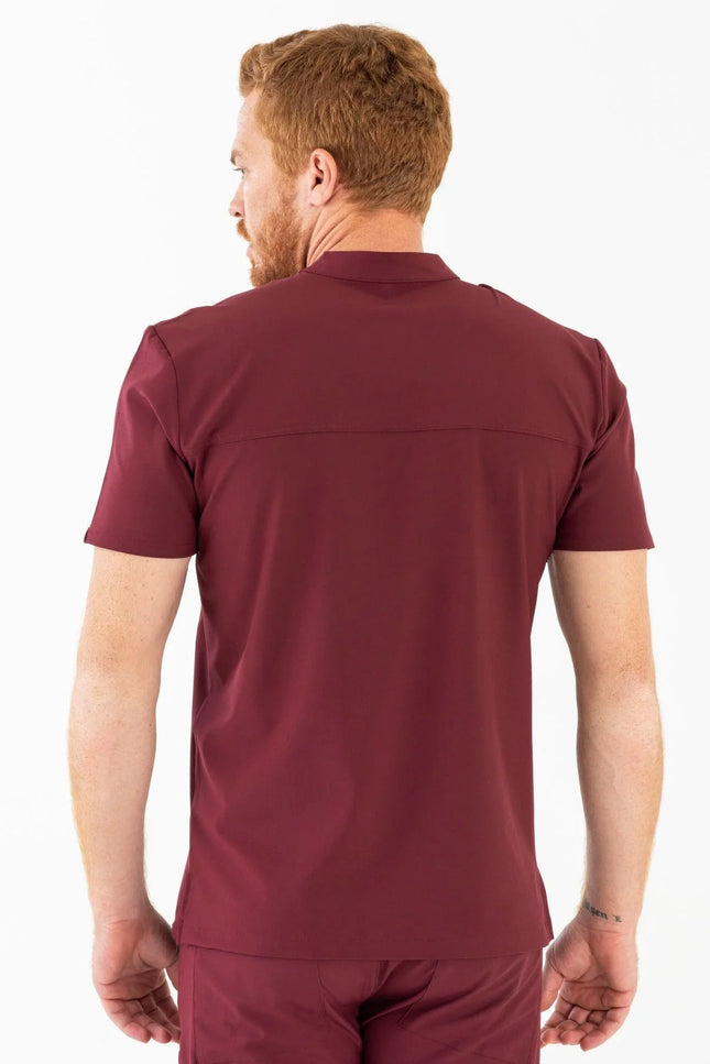 Comfy Master – Jericho Bordo Erkek Hakim Yaka Medikal Üniforma Tek Üst - Comfy Master Outlet