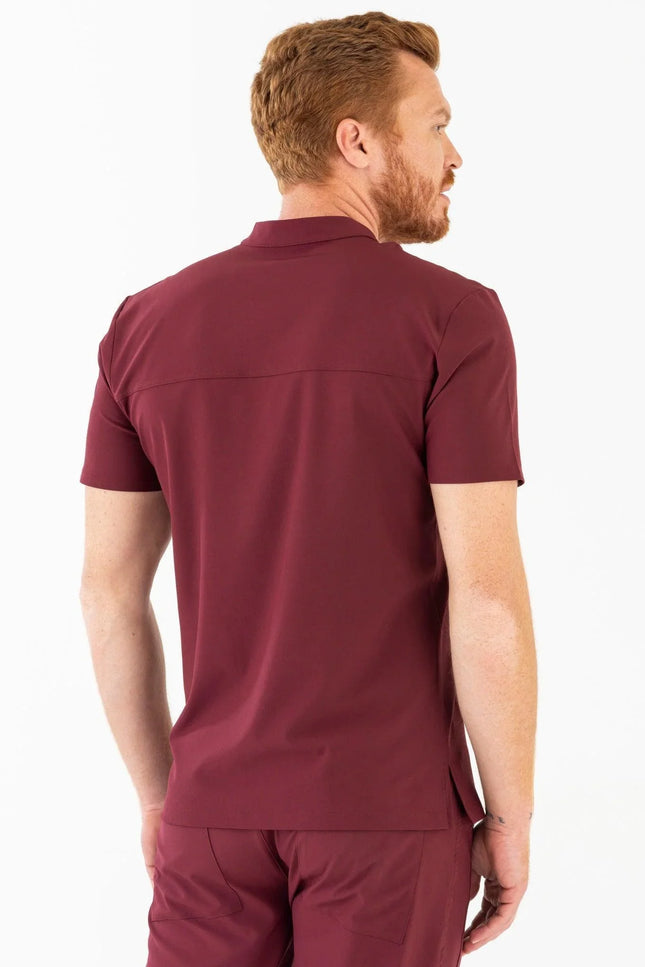 Comfy Master – Jericho Bordo Erkek Hakim Yaka Medikal Üniforma Tek Üst - Comfy Master Outlet