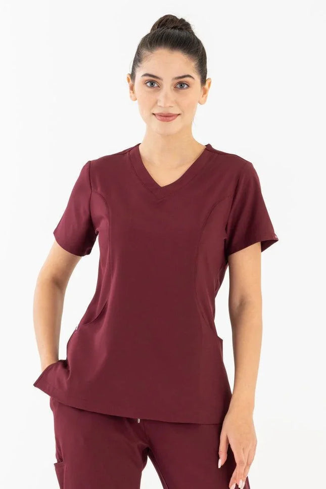 Comfy Master – Lui Bordo Kadın Damla Yaka Medikal Üniforma Tek Üst - Comfy Master Outlet
