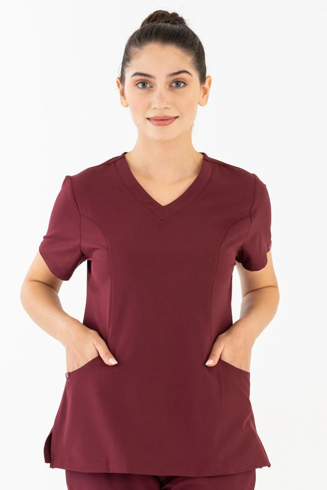 Comfy Master – Lui Bordo Kadın Damla Yaka Medikal Üniforma Tek Üst - Comfy Master Outlet