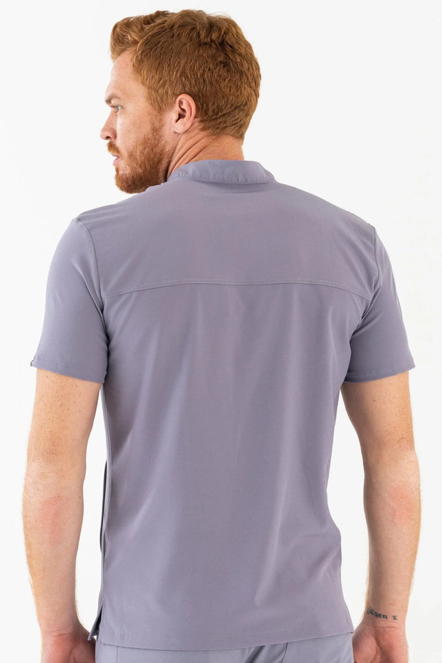 Comfy Master – Jericho Gri Erkek Hakim Yaka Medikal Üniforma Tek Üst - Comfy Master Outlet