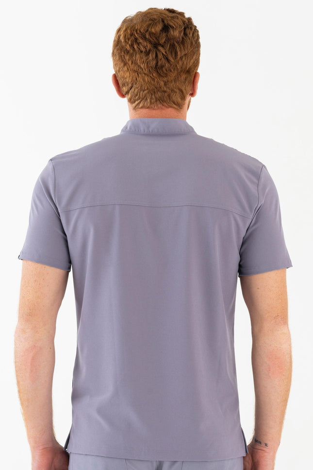 Comfy Master – Jericho Gri Erkek Hakim Yaka Medikal Üniforma Tek Üst - Comfy Master Outlet