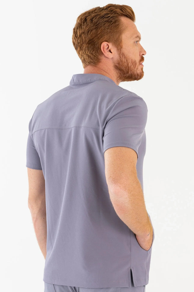 Comfy Master – Jericho Gri Erkek Hakim Yaka Medikal Üniforma Tek Üst - Comfy Master Outlet