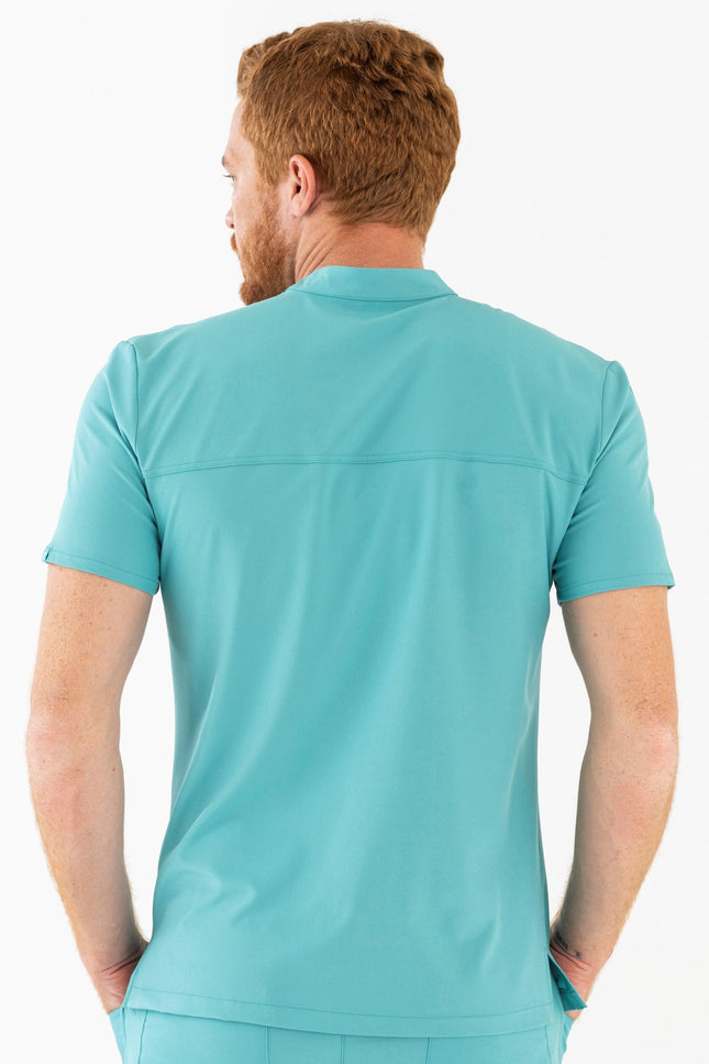 Comfy Master – Jericho Turkuaz Erkek Hakim Yaka Medikal Üniforma Tek Üst - Comfy Master Outlet