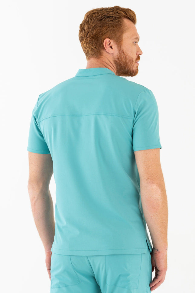 Comfy Master – Jericho Turkuaz Erkek Hakim Yaka Medikal Üniforma Tek Üst - Comfy Master Outlet