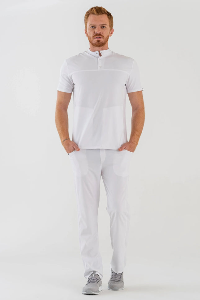 Comfy Master – Robin Beyaz Erkek Medikal Üniforma Tek Alt - Comfy Master Outlet