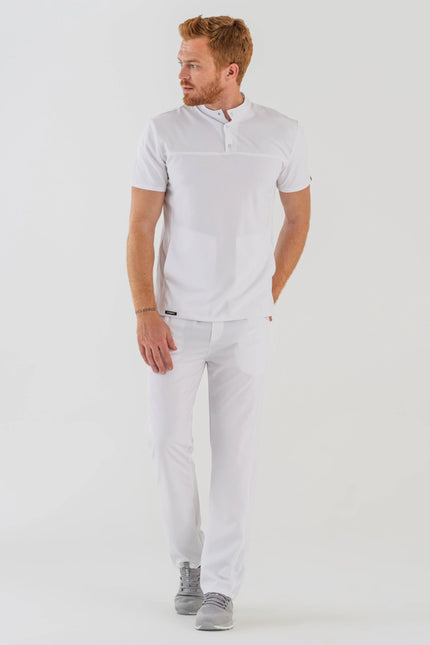 Comfy Master – Robin Beyaz Erkek Medikal Üniforma Tek Alt - Comfy Master Outlet