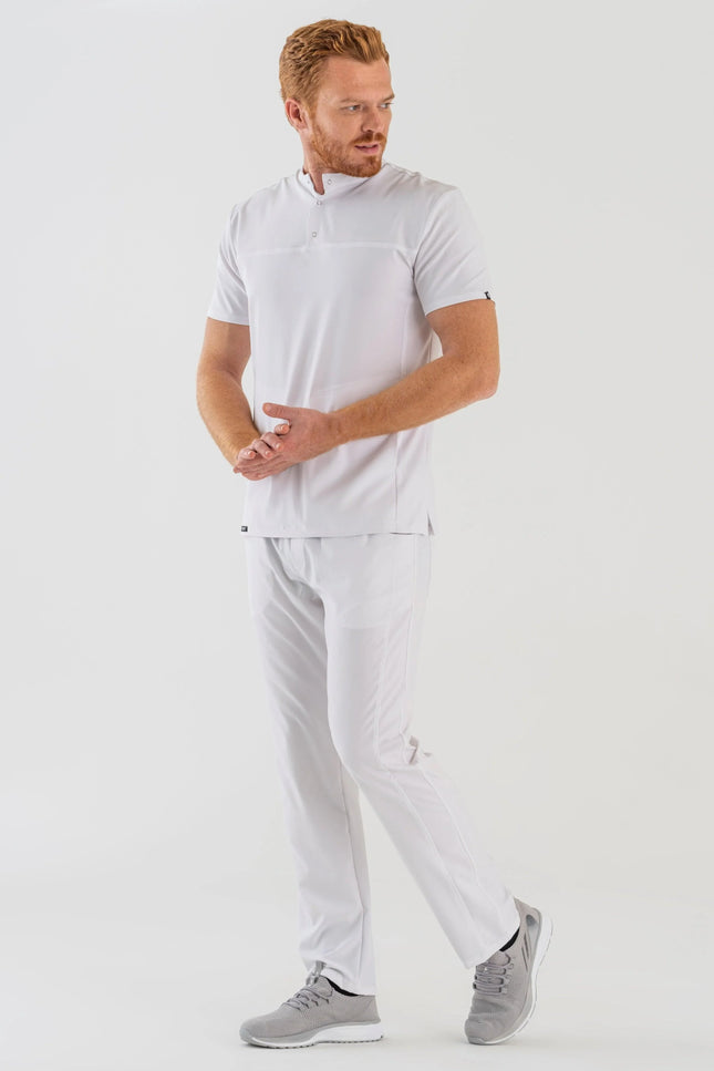 Comfy Master – Robin Beyaz Erkek Medikal Üniforma Tek Alt - Comfy Master Outlet