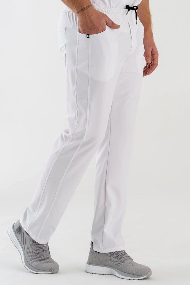 Comfy Master – Robin Beyaz Erkek Medikal Üniforma Tek Alt - Comfy Master Outlet