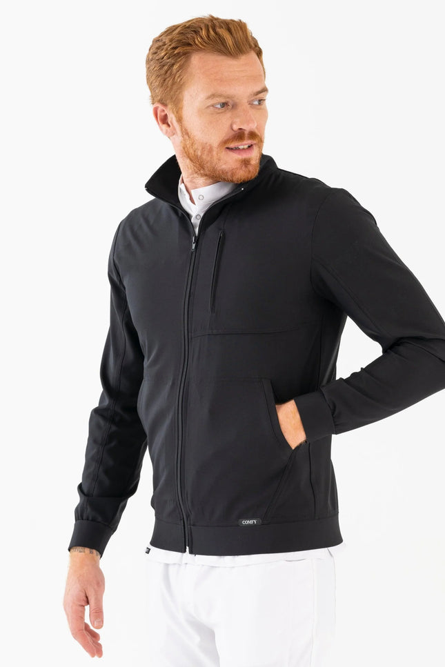 Matthew Siyah Erkek Medikal Fermuarlı Ceket - Comfy Master Outlet