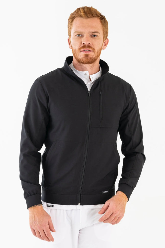 Matthew Siyah Erkek Medikal Fermuarlı Ceket - Comfy Master Outlet