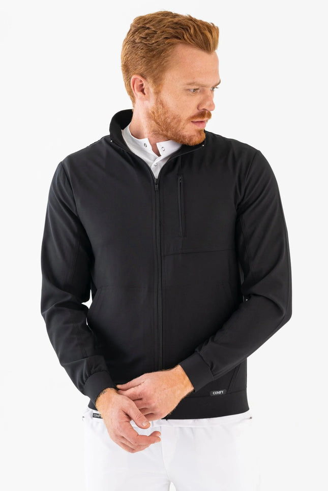 Matthew Siyah Erkek Medikal Fermuarlı Ceket - Comfy Master Outlet