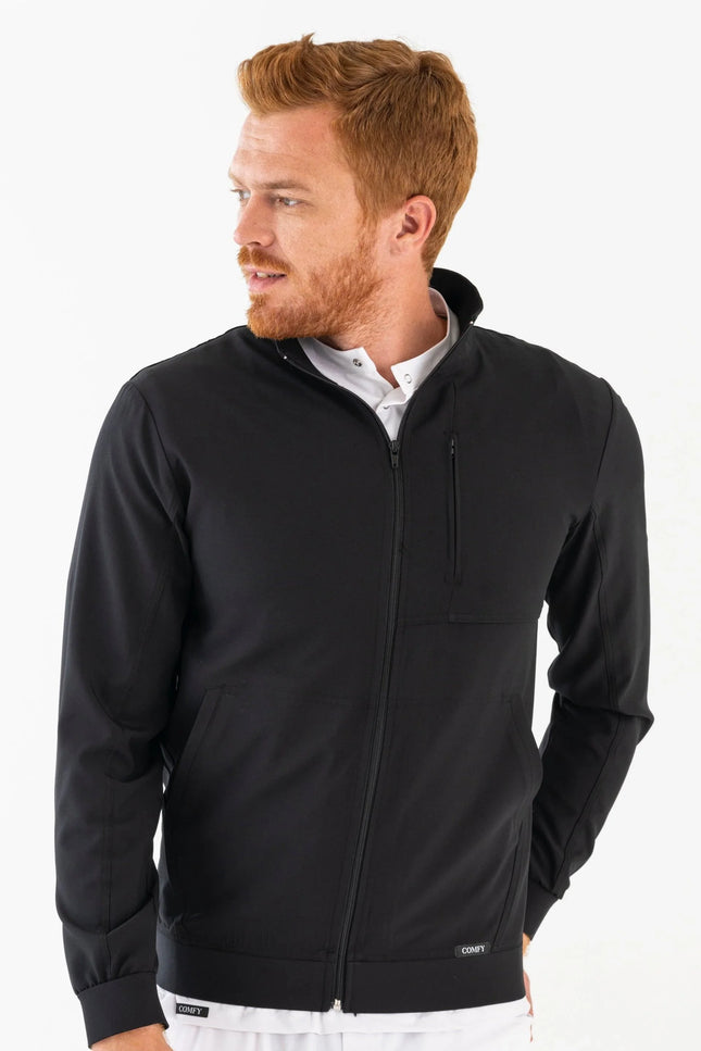 Matthew Siyah Erkek Medikal Fermuarlı Ceket - Comfy Master Outlet