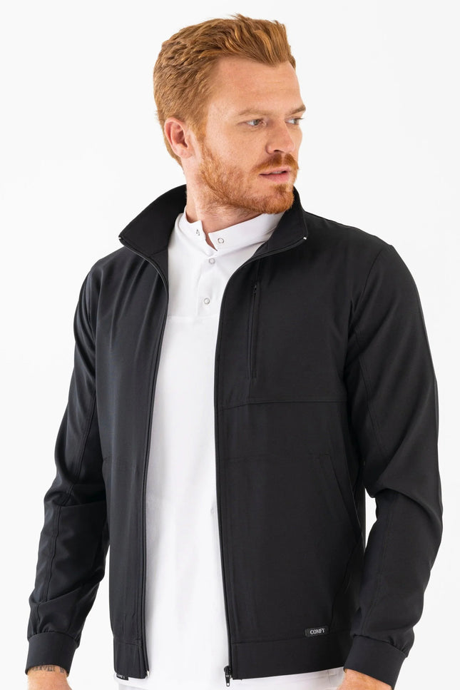Matthew Siyah Erkek Medikal Fermuarlı Ceket - Comfy Master Outlet