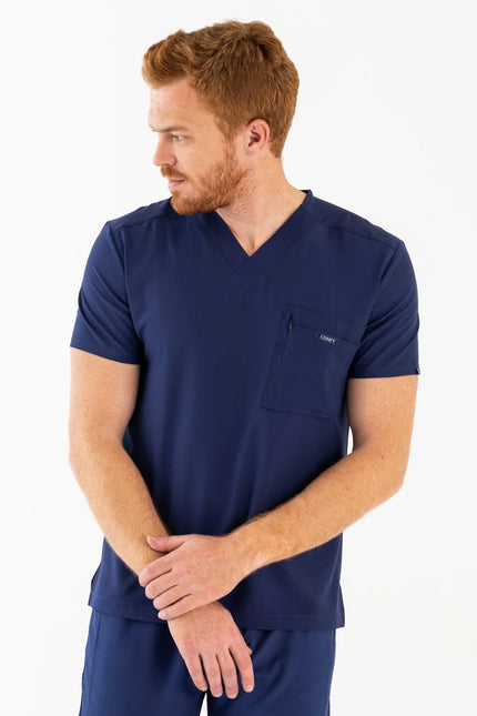 Comfy Master – Rebel Lacivert Erkek V-Yaka Medikal Üniforma Tek Üst - Comfy Master 2025