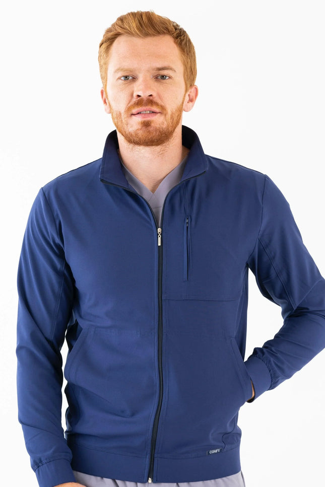 Matthew Lacivert Erkek Medikal Fermuarlı Ceket - Comfy Master Outlet