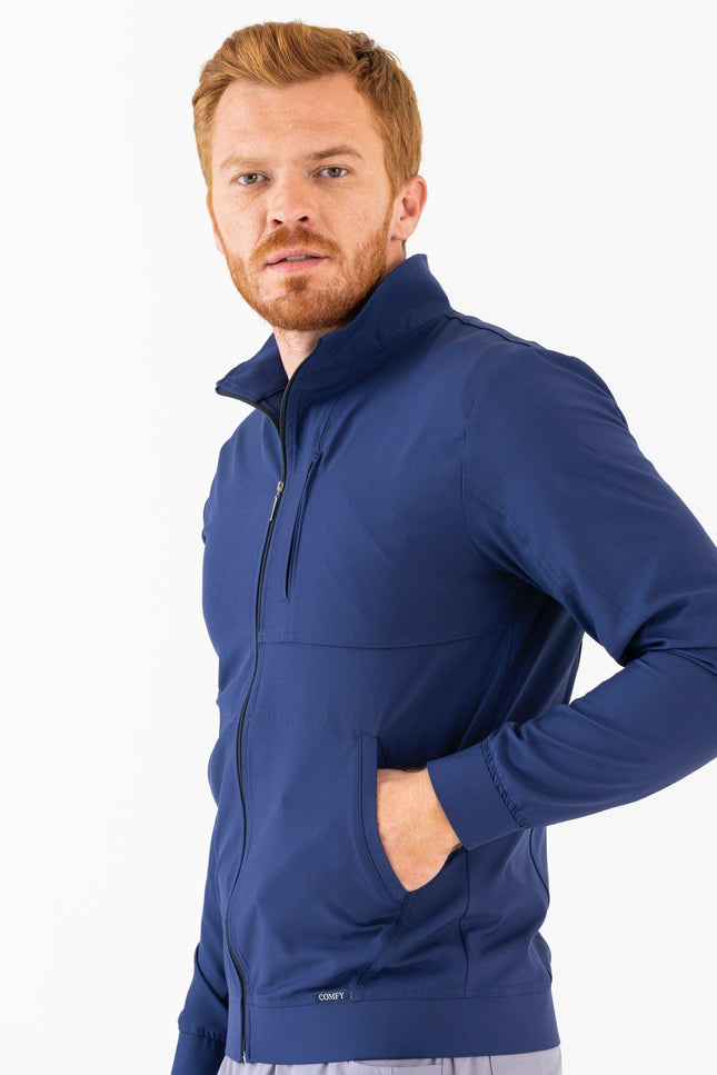 Matthew Lacivert Erkek Medikal Fermuarlı Ceket - Comfy Master Outlet