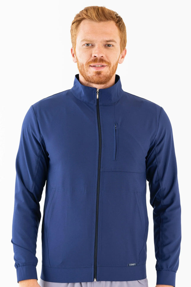 Matthew Lacivert Erkek Medikal Fermuarlı Ceket - Comfy Master Outlet