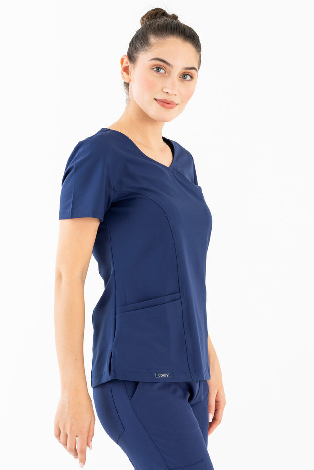 Comfy Master – Aurora Lacivert Kadın Medikal Üniforma Tek Üst - Comfy Master Outlet