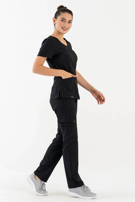 Comfy Master - Harmony Siyah Kadın Kargo Medikal Üniforma Tek Alt - Comfy Master Outlet