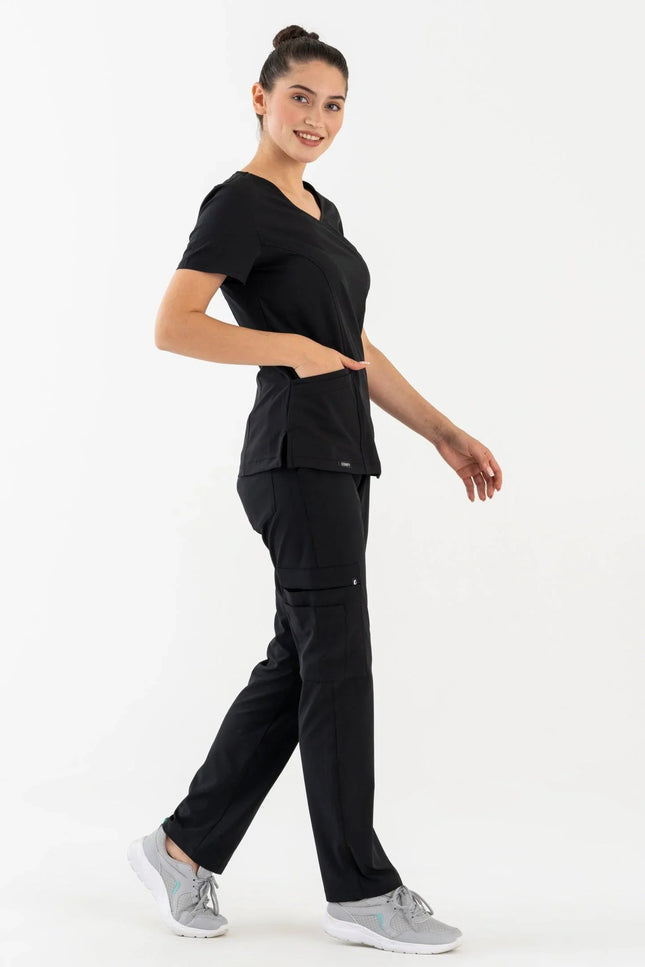 Comfy Master - Harmony Siyah Kadın Kargo Medikal Üniforma Tek Alt - Comfy Master Outlet