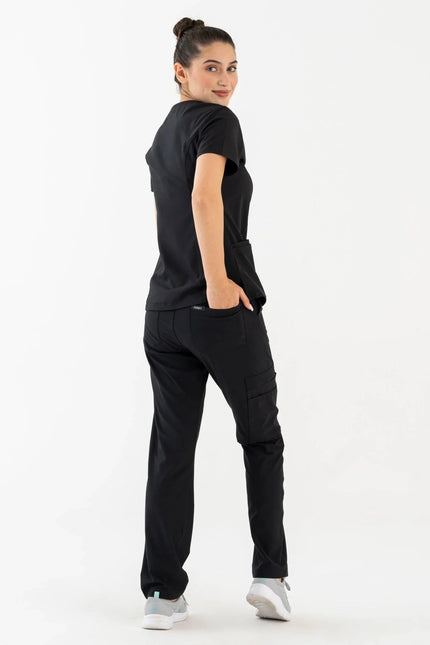Comfy Master - Harmony Siyah Kadın Kargo Medikal Üniforma Tek Alt - Comfy Master Outlet
